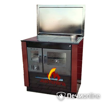 Отопительно-варочная печь МастерПечь ПВ-07 экстра с духовым шкафом, 7.2 кВт (шоколад) в Соликамске